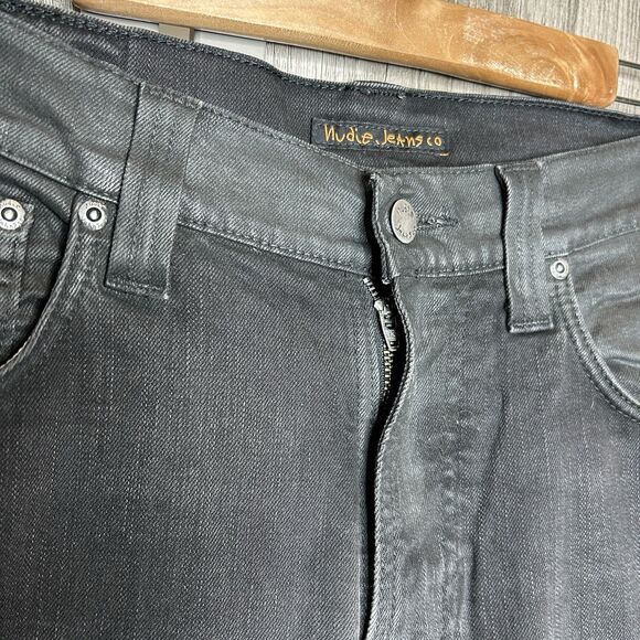 Nudie Jeans Size 33 x 34 (29) Lean Dean Black Color Slim Fit Organic Cotton - Picture 3 of 12